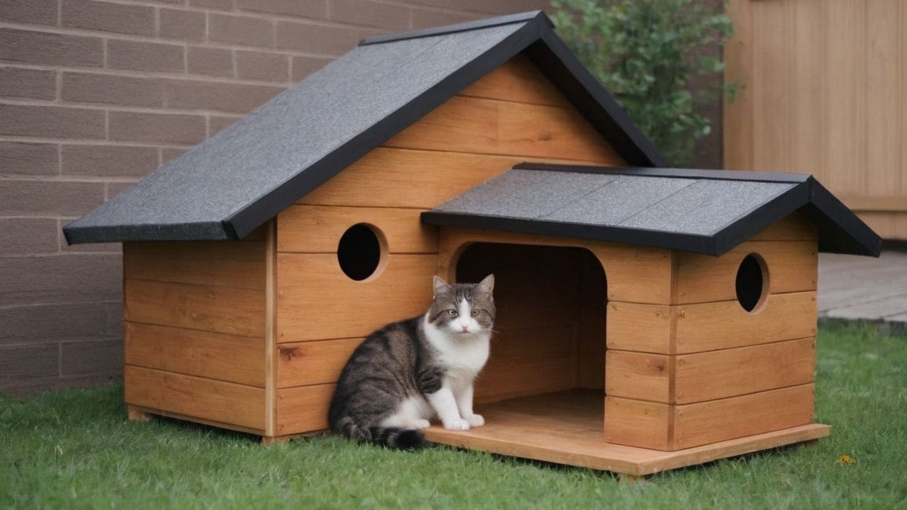 29. Casas de Madeira para gatos proporcionam versatilidade