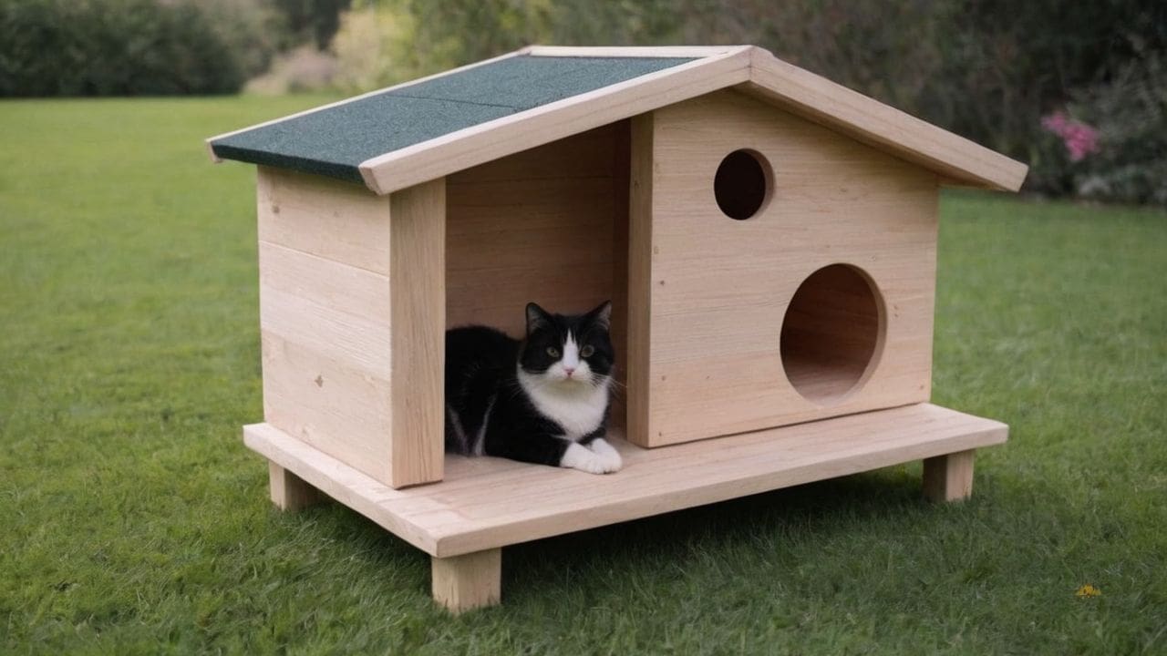 3. Casas de Madeira para gatos proporcionam privacidade