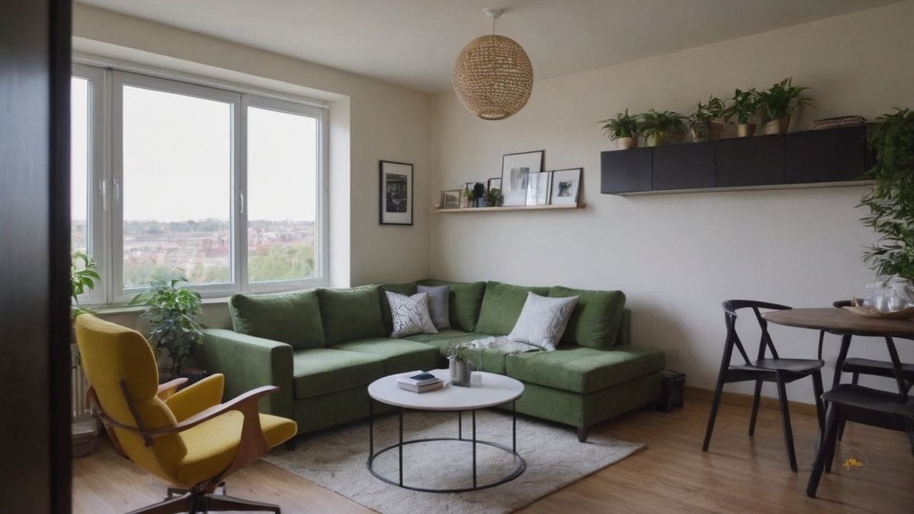 36. Apartamentos decorados pequenos proporcionam mais barato para iluminar