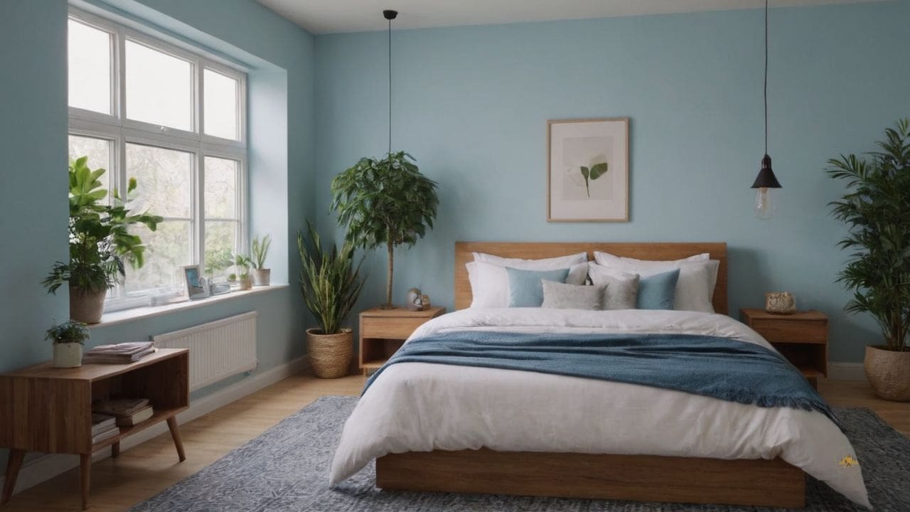 49. Um quarto azul claro proporciona ambiente inspirador na decoração