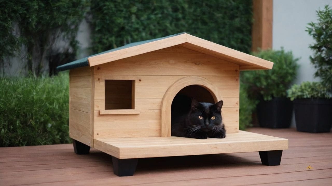 5. Casas de Madeira para gatos proporcionam organização