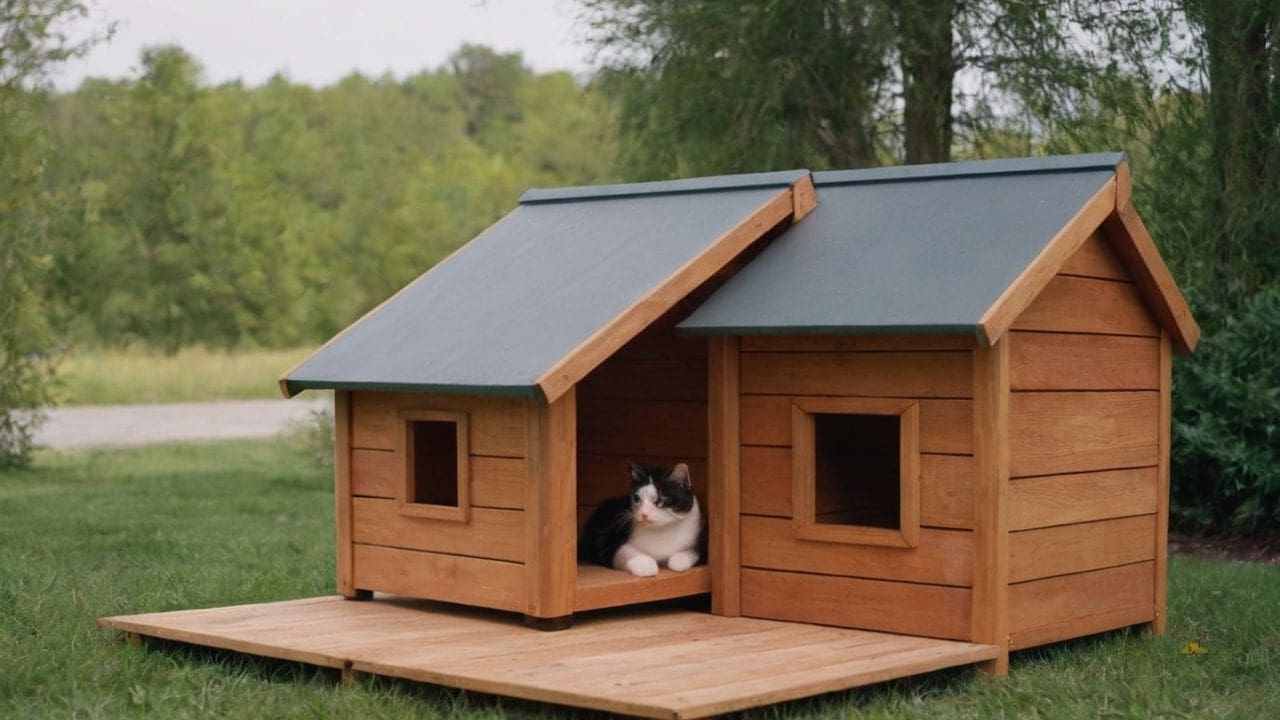 6. Casas de Madeira para gatos proporcionam integração lúdica