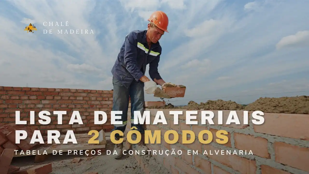 Lista de material para construir 2 cômodos e 1 banheiro