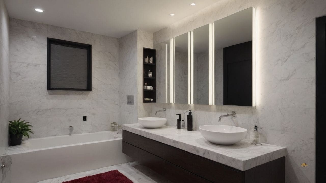 11. O mármore branco proporciona mobiliário