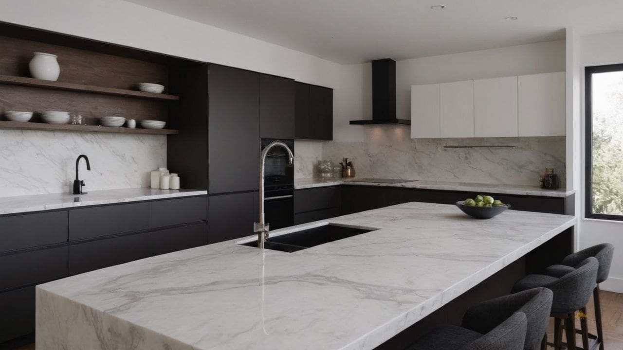 18. O mármore branco proporciona durabilidade