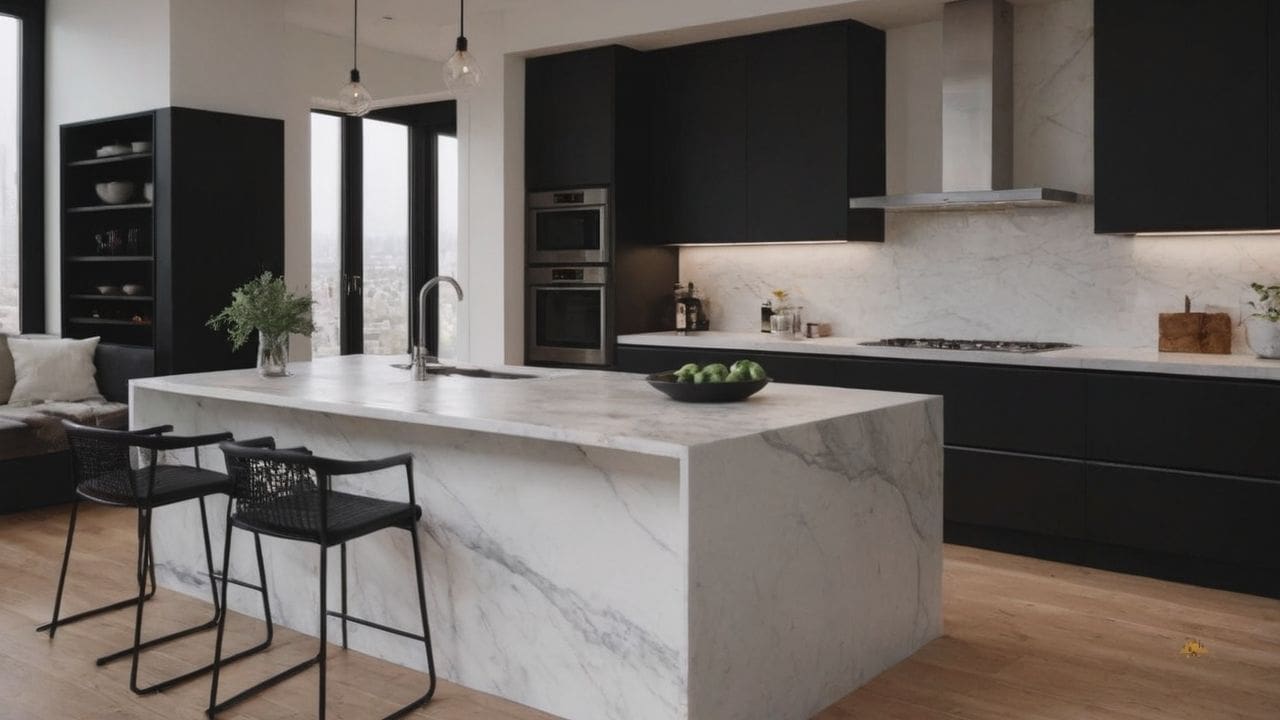 2. O mármore branco proporciona poeira