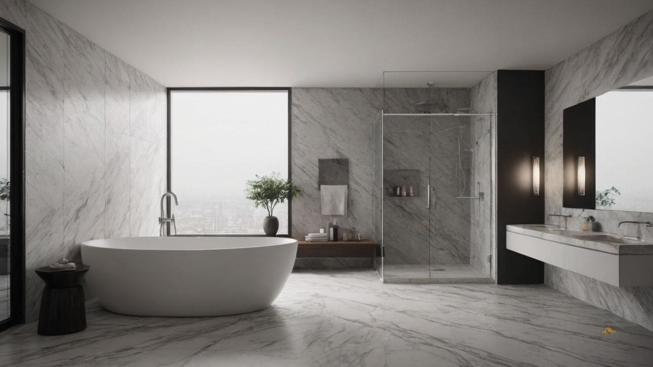 21. O mármore branco proporciona tráfego