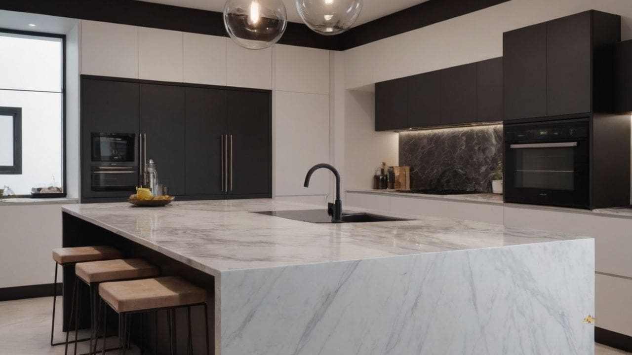 24. O mármore branco proporciona contraste