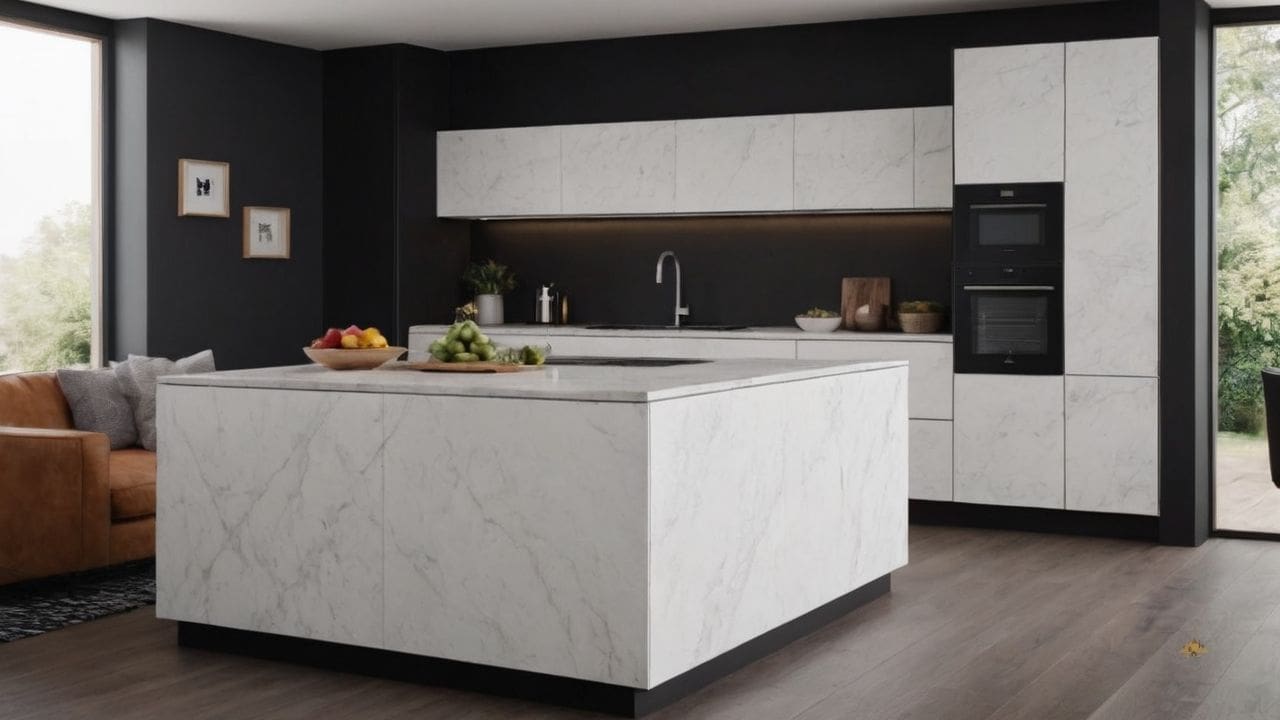 28. O mármore branco proporciona lareiras