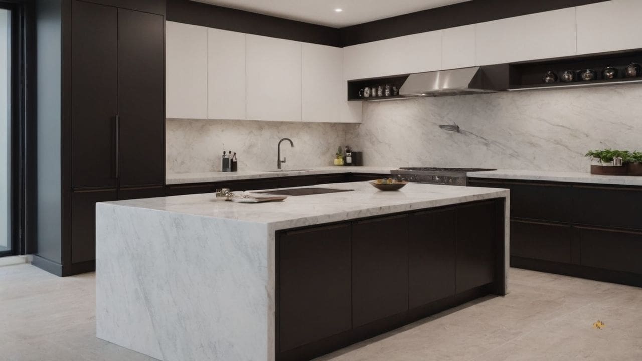 32. O mármore branco proporciona instalação