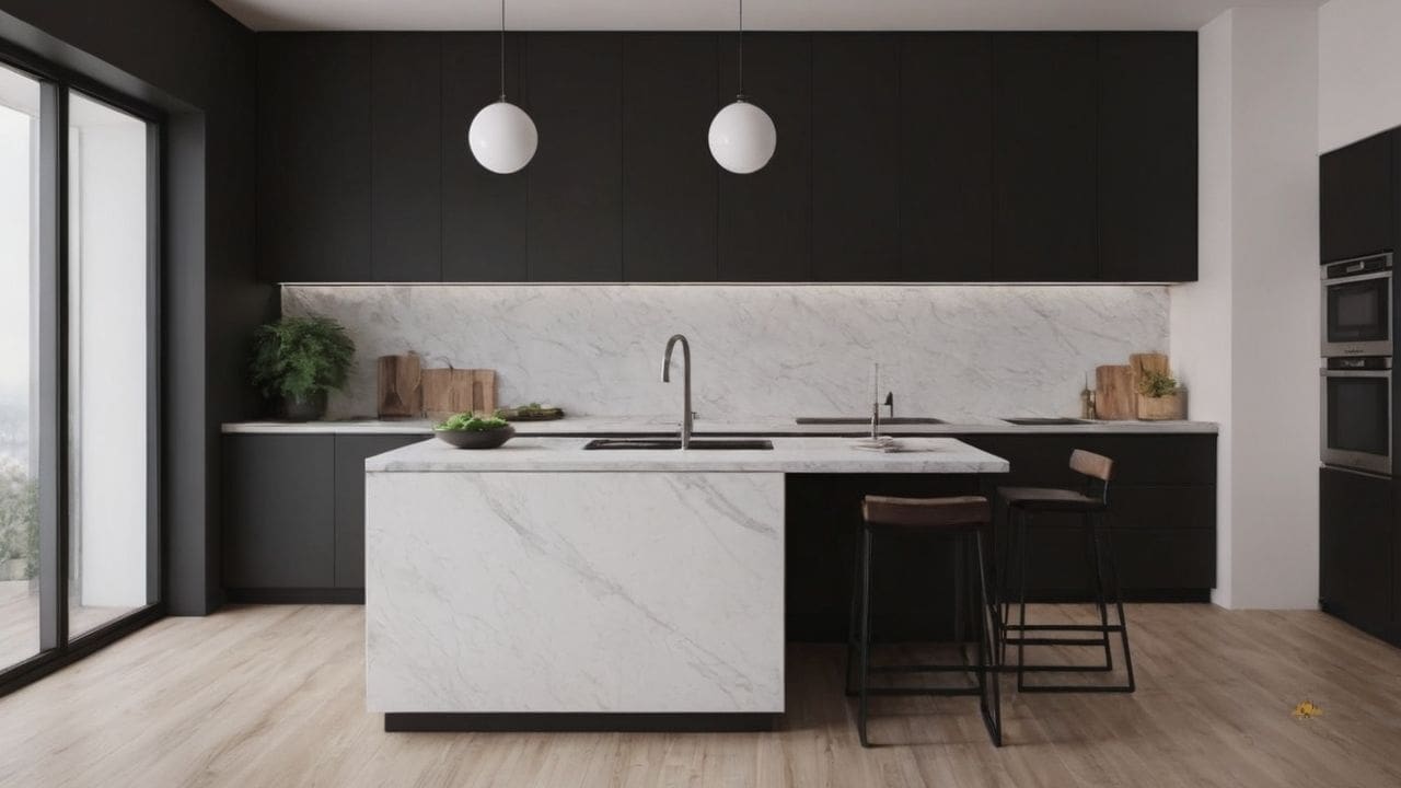 34. O mármore branco proporciona frescor