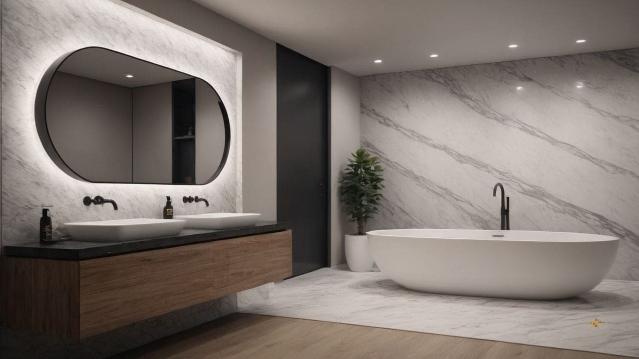 37. O mármore branco proporciona espaço