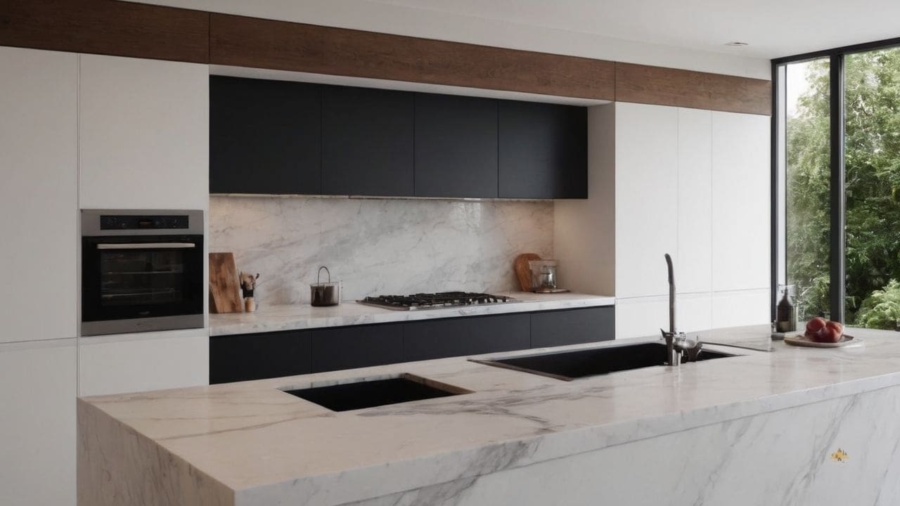 38. O mármore branco proporciona acessórios