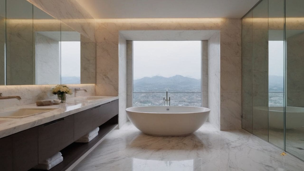 39. O mármore branco proporciona tranquilidade