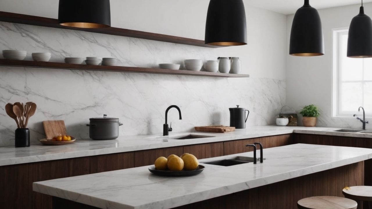 4. O mármore branco proporciona elegância