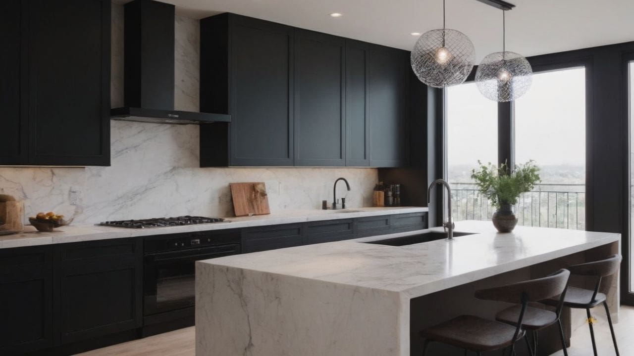 40. O mármore branco proporciona estilo