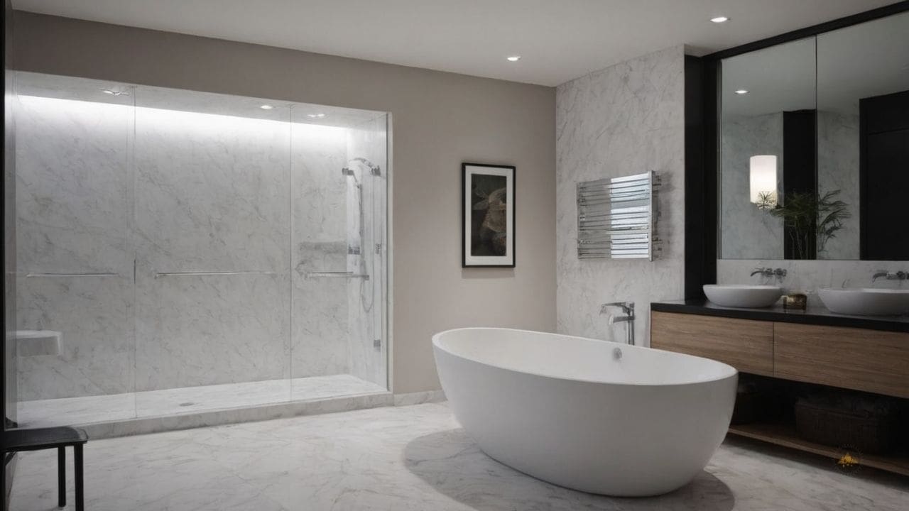 43. O mármore branco proporciona organização