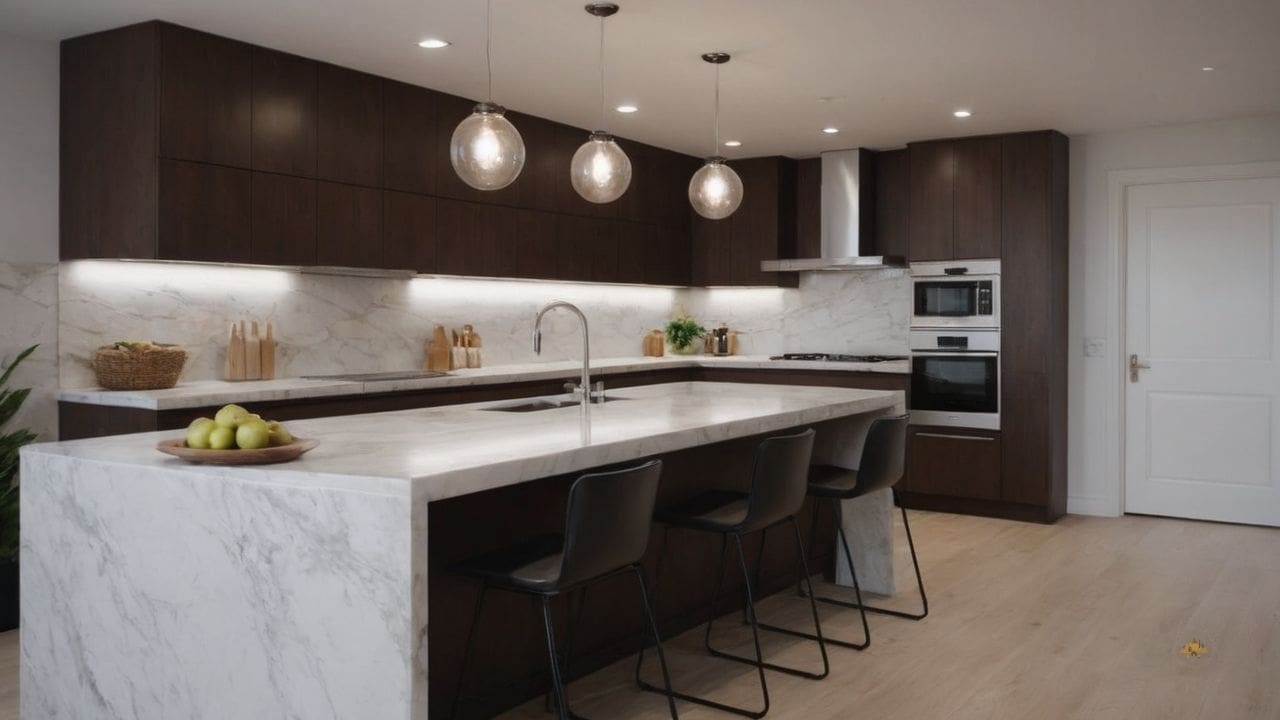 44. O mármore branco proporciona luxo