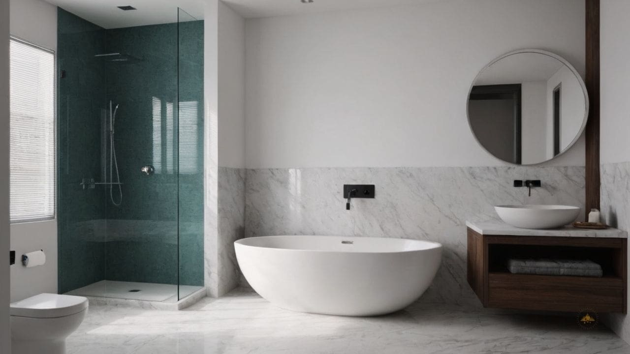 47. O mármore branco proporciona exterior