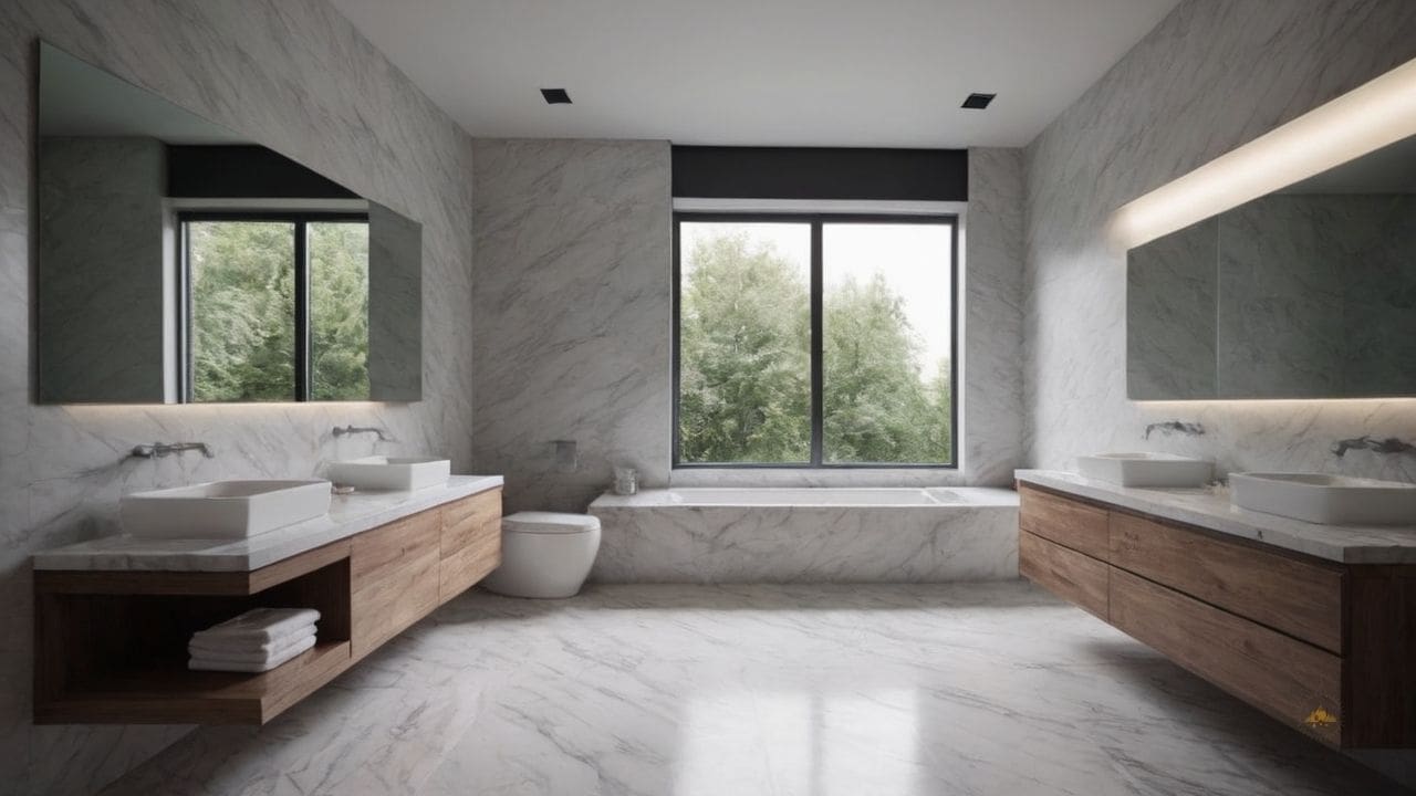 49. O mármore branco proporciona atemporal