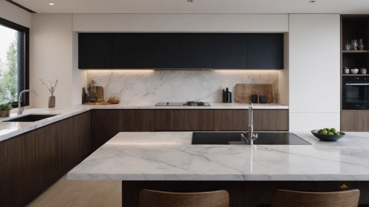 50. O mármore branco proporciona versatilidade