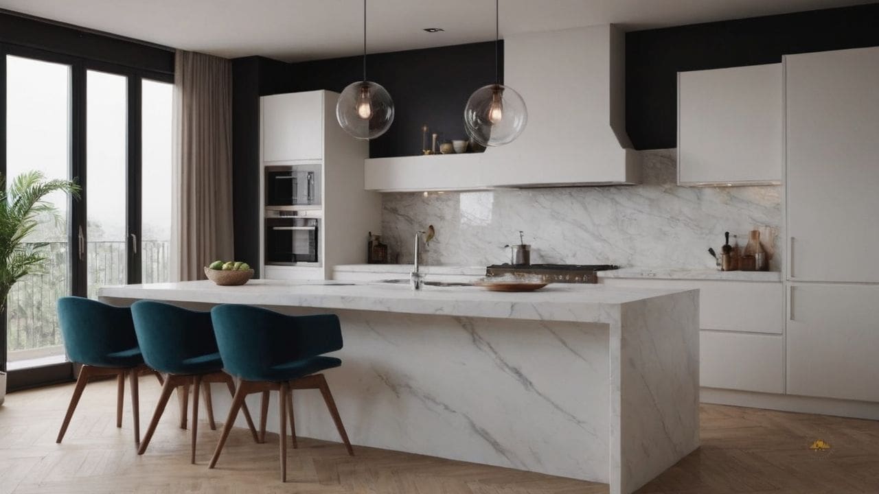 52. O mármore branco proporciona limpeza