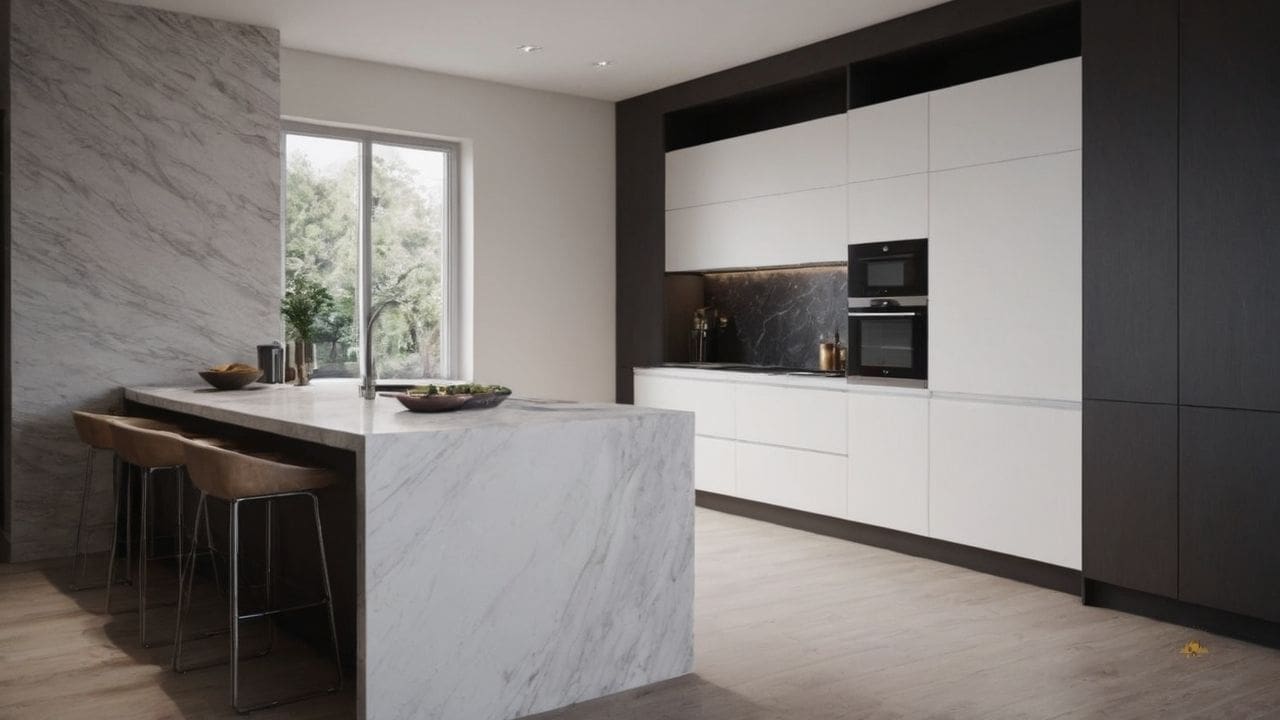 56. O mármore branco proporciona exclusivo