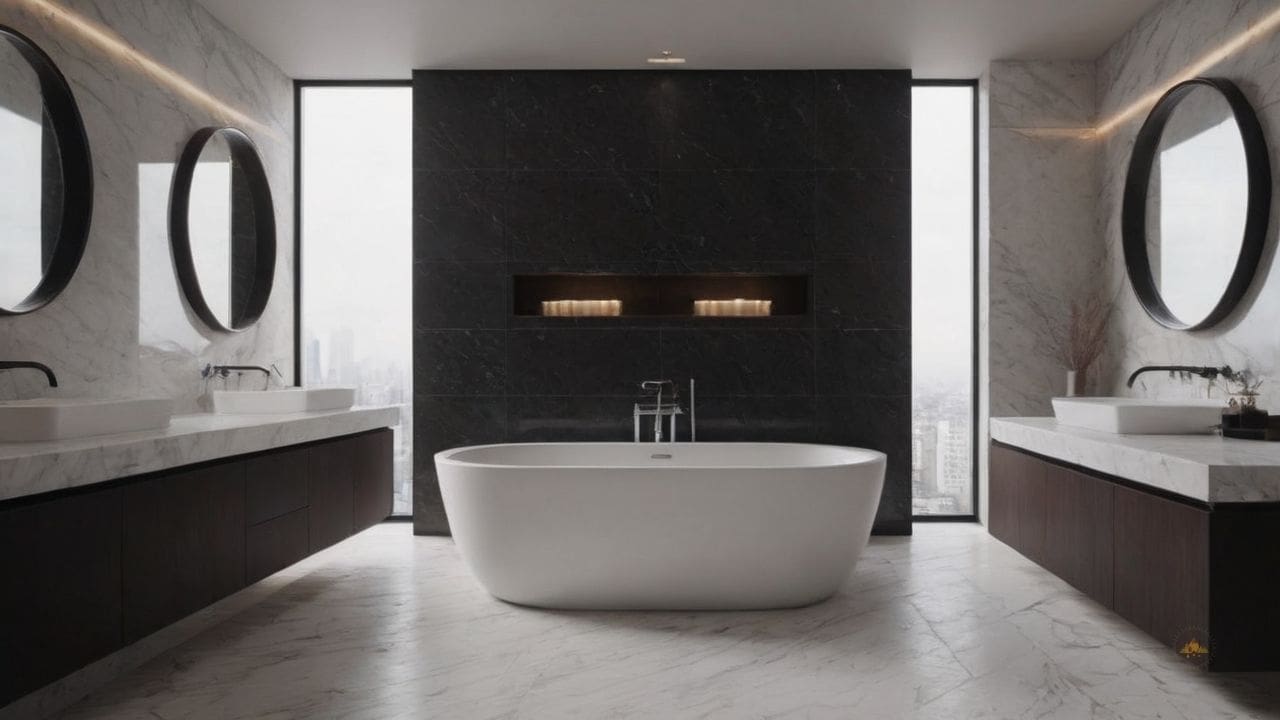 57. O mármore branco proporciona variedade