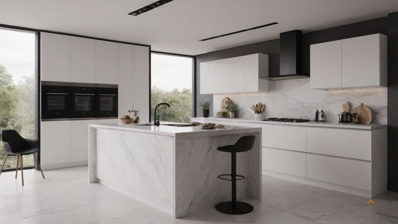 58. O mármore branco proporciona iluminação