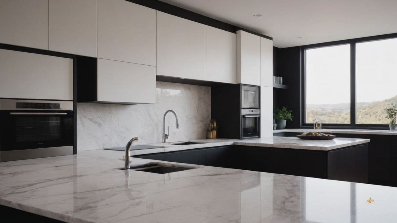 8. O mármore branco proporciona destaque