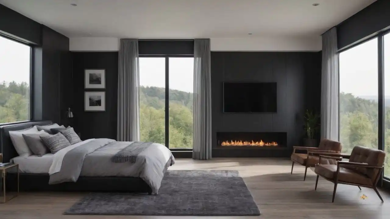 10. Quartos cinza e preto proporcionam ambiente sereno