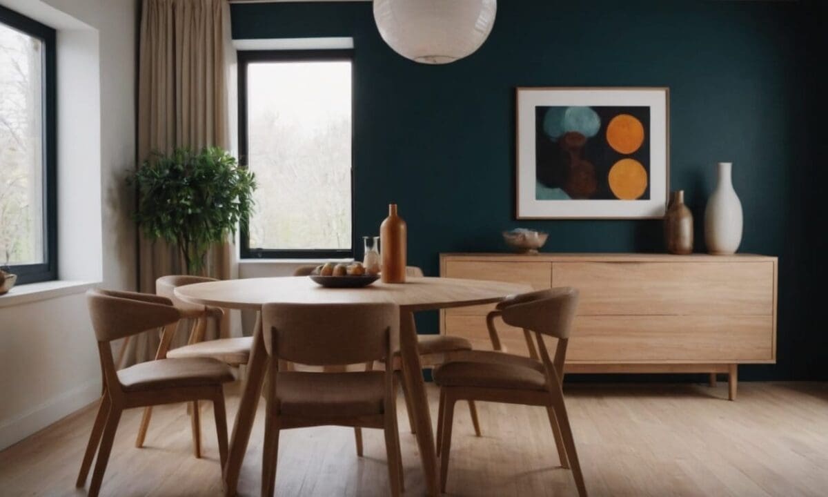 11. Mesa de jantar pequena proporciona conforto em espaços limitados