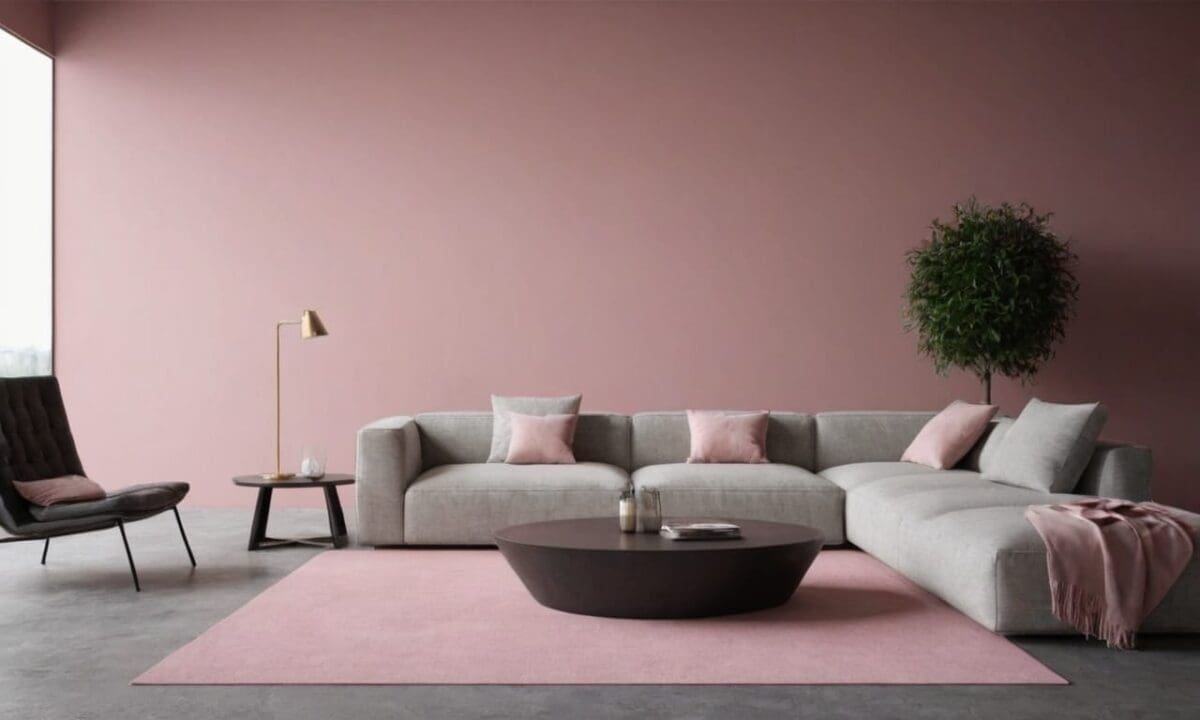 12. Cimento queimado rosa proporciona combinação com iluminação