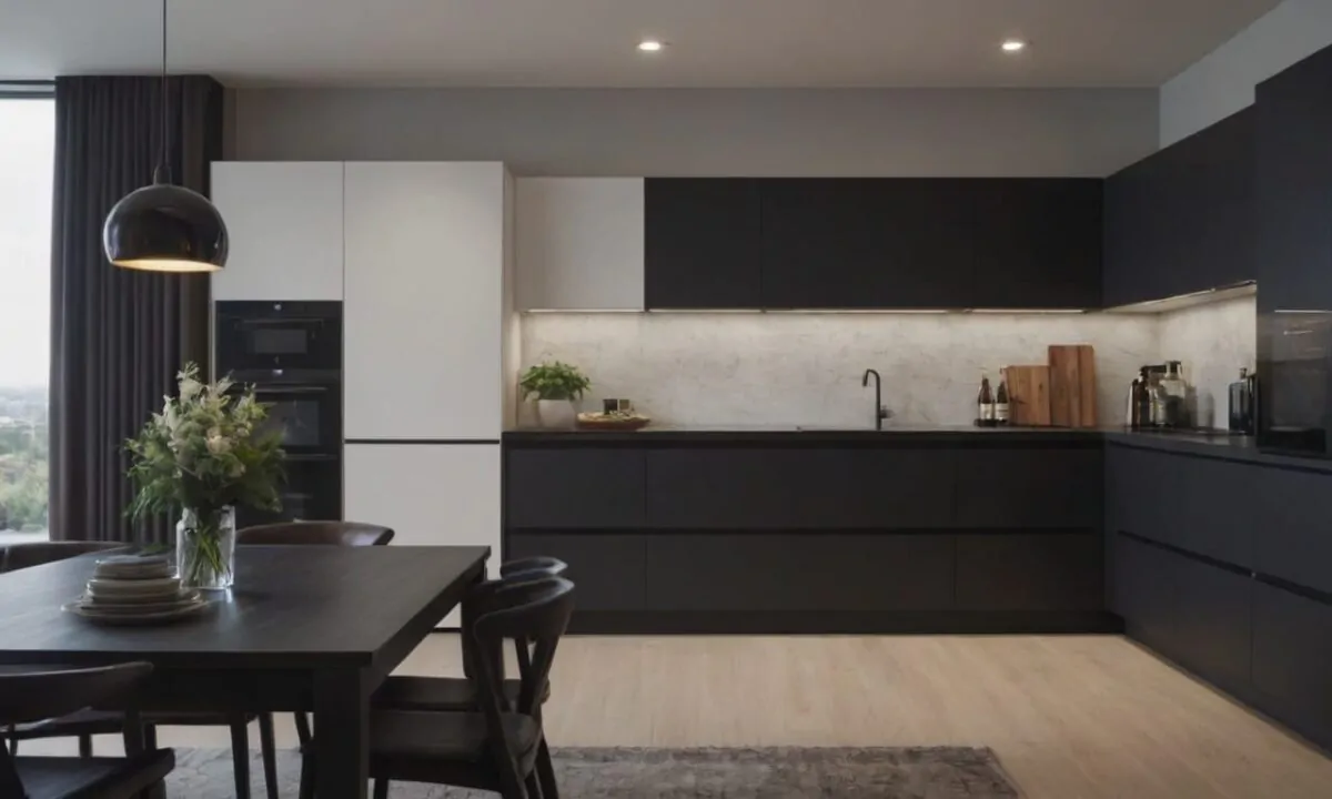 12. Cozinhas planejadas com bancada preta proporcionam maior profundidade visual