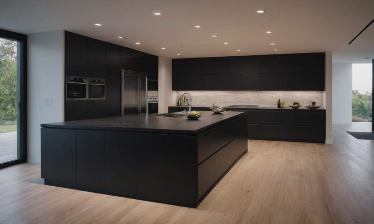 13. Cozinhas planejadas com bancada preta proporcionam conceito de luxo