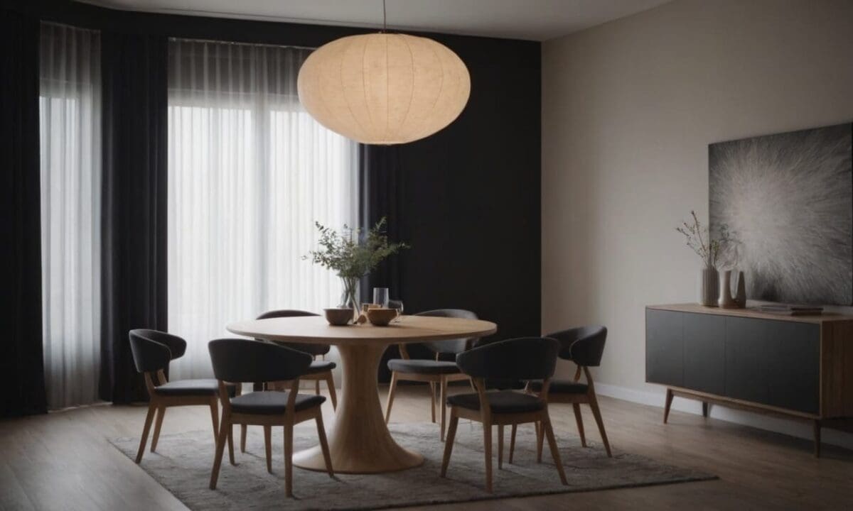 13. Mesa de jantar pequena proporciona integração com decoração