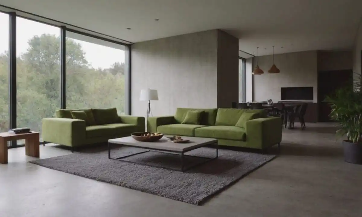 14. Casas com piso de cimento queimado resistência à umidade