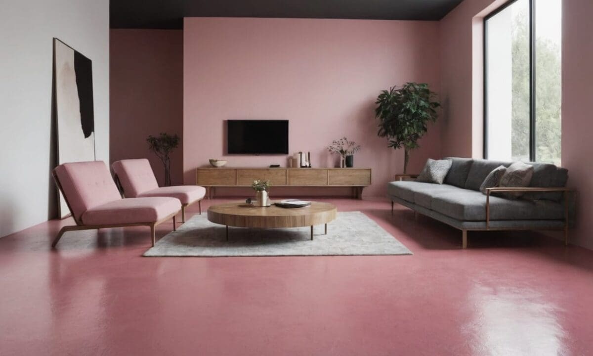 14. Cimento queimado rosa proporciona opções de tonalidades
