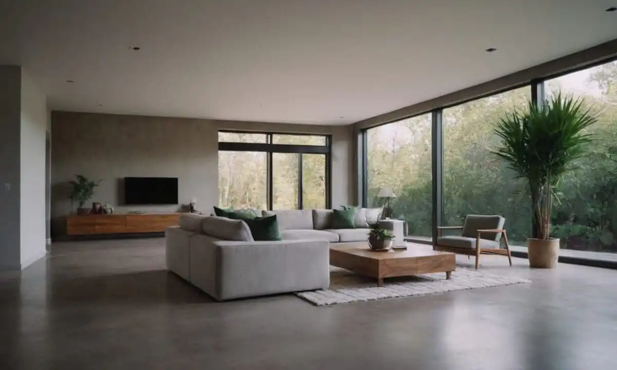 17. Casas com piso de cimento queimado menor custo de decoração