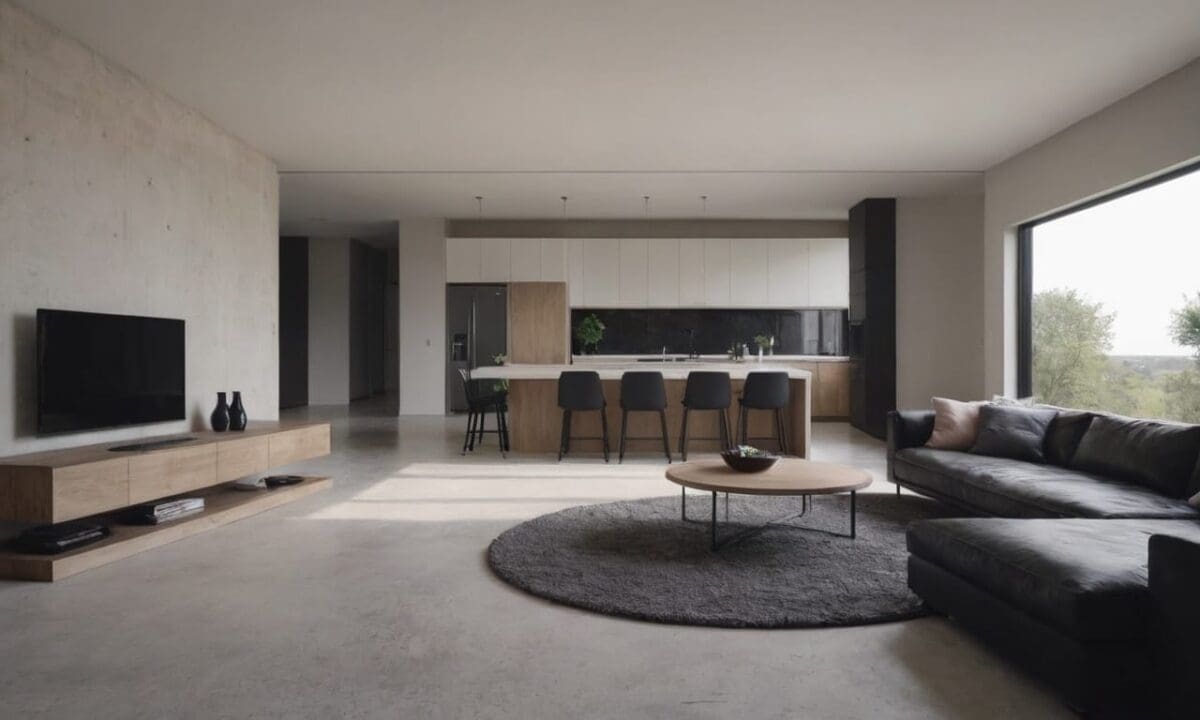 17. Cimento queimado branco proporciona integração com outros materiais
