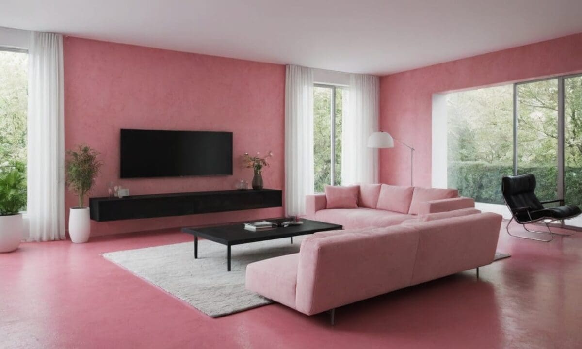 17. Cimento queimado rosa proporciona efeito artístico