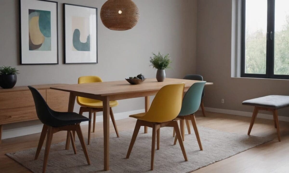 17. Mesa de jantar pequena proporciona adequadas para pequenos grupos