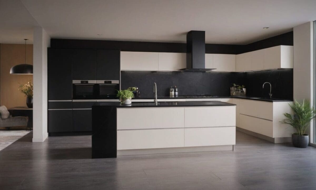 18. Cozinhas planejadas com bancada preta proporcionam efeito dramático