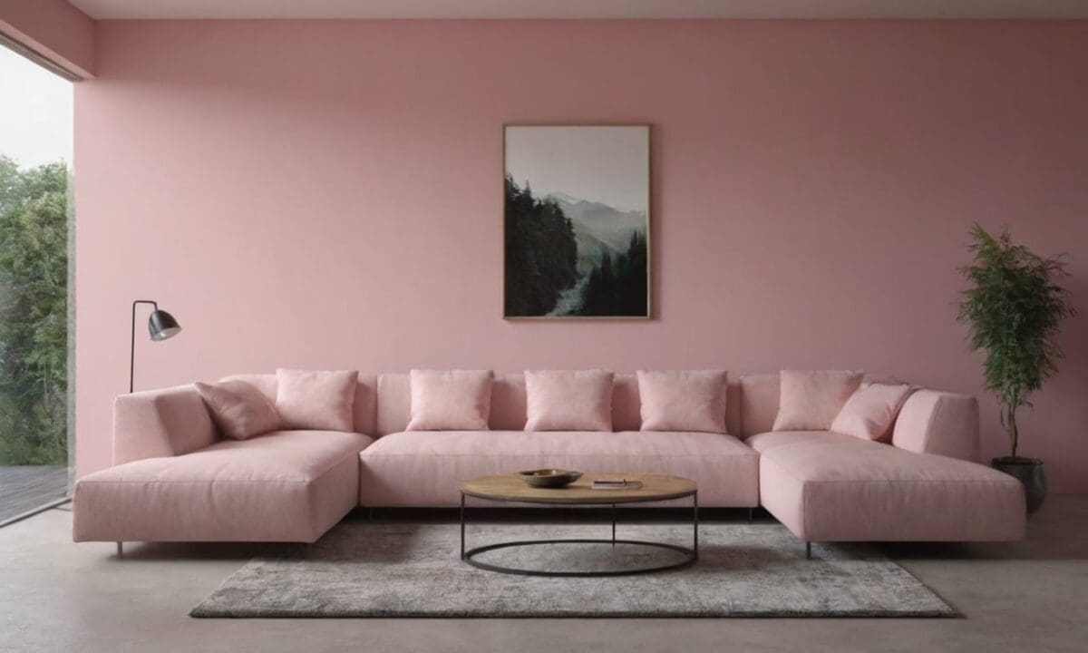20. Cimento queimado rosa proporciona estética única