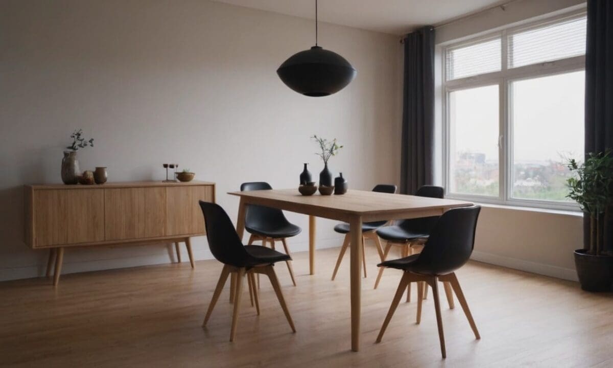 21. Mesa de jantar pequena proporciona estilo contemporâneo
