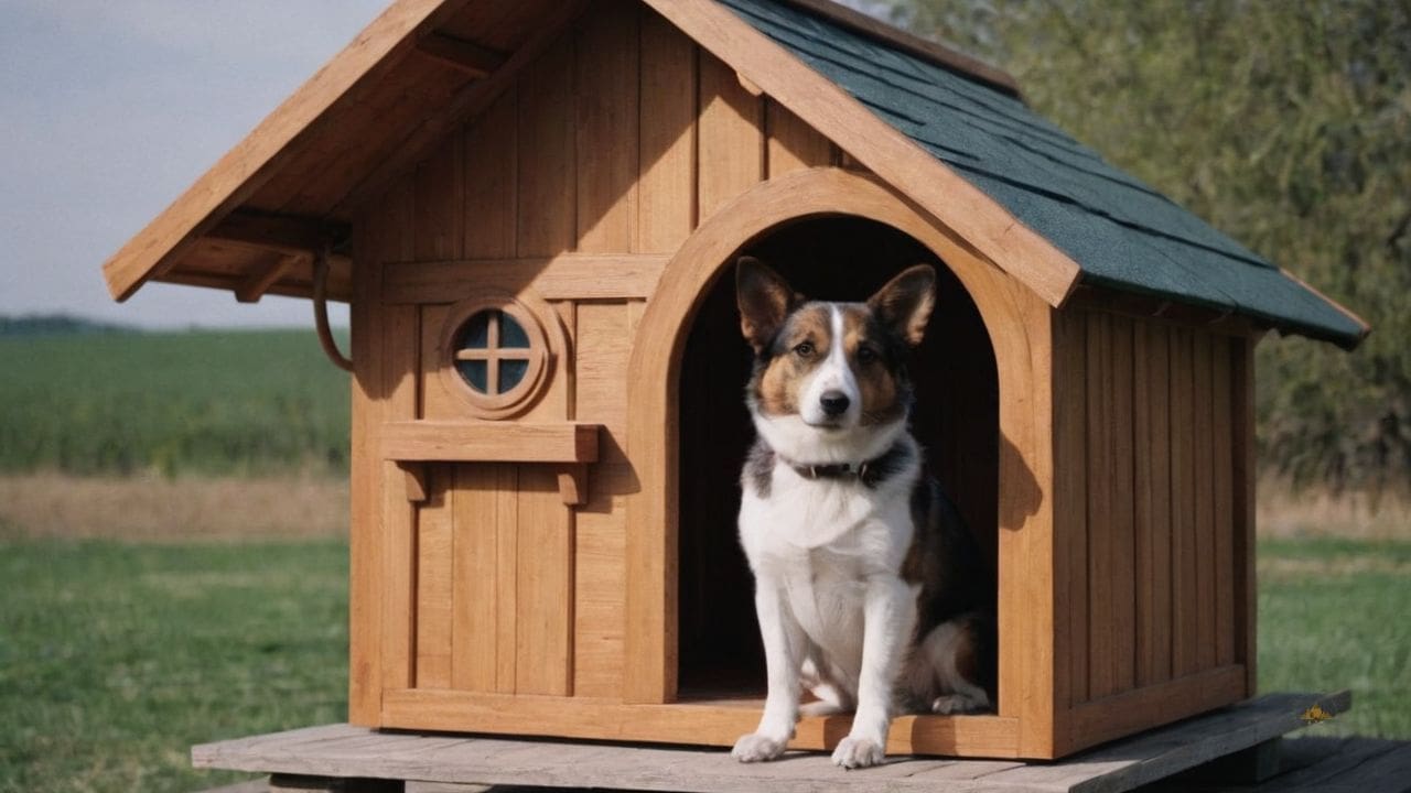 24. Casas de madeira pra cachorro proporcionam opções de impermeabilização