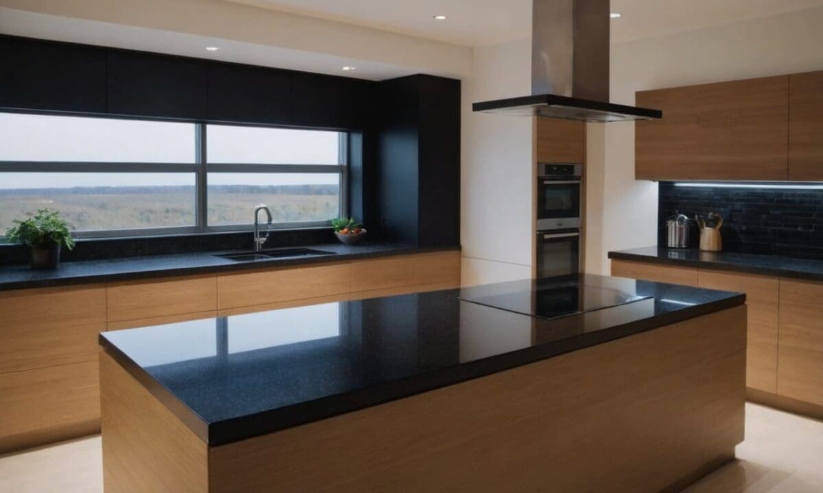 24. Cozinhas planejadas com bancada preta proporcionam estilo sofisticado