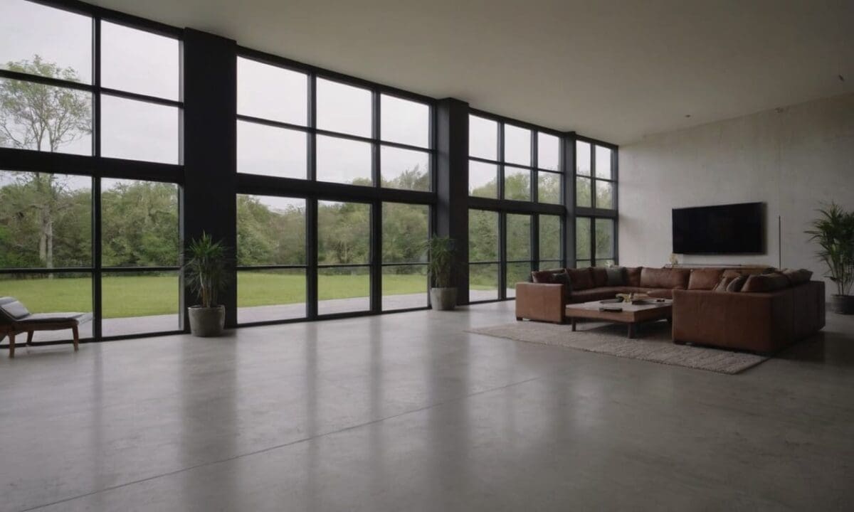 25. Casas com piso de cimento queimado integração com iluminação