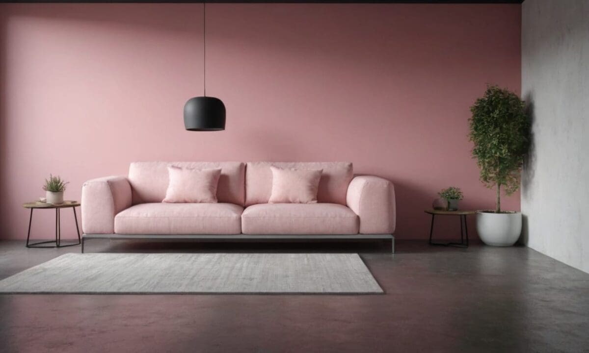 25. Cimento queimado rosa proporciona inspiração moderna