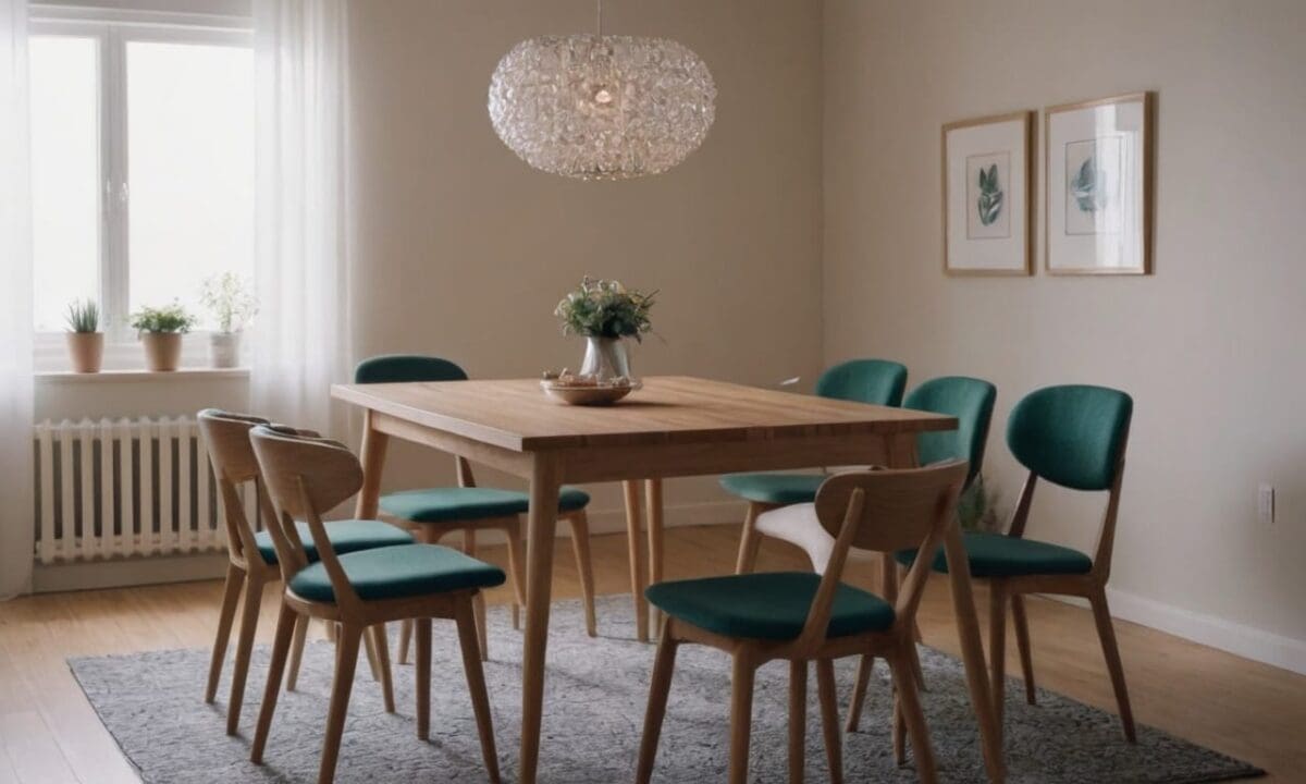25. Mesa de jantar pequena proporciona versões extensíveis